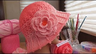 Crochet Hat  Camellia Rose Cloche Hat Part 1 [upl. by Kinelski]