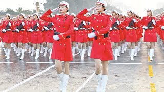 4KRare 2019 National Day military parade female militia formation training罕見的2019國慶閱兵女民兵方隊訓練和閱兵彩排 [upl. by Aenil79]