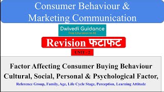 Factors affecting Consumer buying behaviour Cultural Social Personal Psychological cbmc [upl. by Eselrahc]