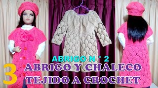 PARTE 3 Como tejer el Abrigo N° 2 chompón saco o suéter largo a crochet para bebes niñas y damas [upl. by Ruffina]