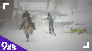 Skiers get pulled by horses in downtown Leadville this weekend [upl. by Tersina375]