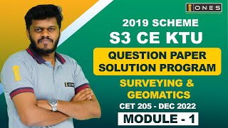 S3 KTU 2019 Scheme QP Solution  CE  SURVEYING AND GEOMATICS  CET205  Module 1  DEC 2022 [upl. by Ladin]