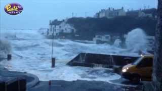 Porthleven in Cornwall takes a battering from storms [upl. by Schiff]