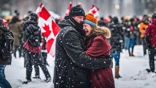 Snow Hitting Carbon Tax Protest Convoy [upl. by Secnarfyram13]