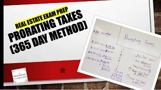 Real Estate Math Video 6b  Prorate Real Estate Taxes 365 Day Method  Real Estate Prep Exam [upl. by Analahs114]