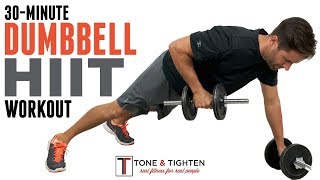 30 Minute Dumbbell HIIT Workout  Strength and Cardio in one amazing workout [upl. by Hoem]