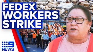 FedEx worker strike could delay Christmas deliveries  9 News Australia [upl. by Shaefer]