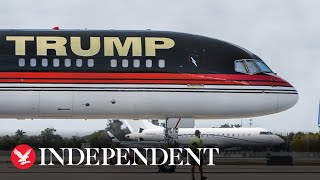 Donald Trump’s plane takes off for New York ahead of historic court hearing [upl. by Sakul]