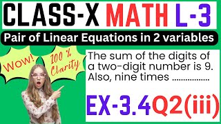 NCERT Ex 34 Q2iii  The sum of the digits of a twodigit number is 9 Also nine times this [upl. by Syst]