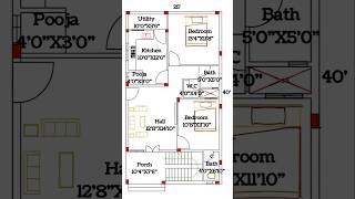 Best Floor Plan 25x40 Sqft Vastu Floor Plan ♥️ architecturalplan architecture floorplan design [upl. by Delaine]