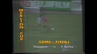 Singapore Football in 1992 Semi pro League Merlion Cup Singapore v south Korea  Local league S [upl. by Notnirt]