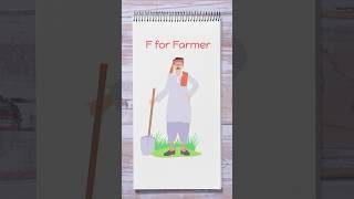 Drawing  F for Farmer drawing farmer art shorts kisan motivational pencilart ytshorts [upl. by Carolus]