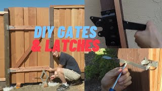 DIY Fence part 2 Two Privacy Fence Gates and 3 Different Gate Latches [upl. by Milak]