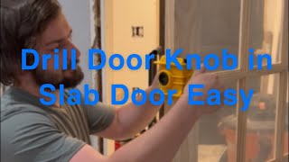 How to drill door knob and mortise latch plate for slab door [upl. by Shing]