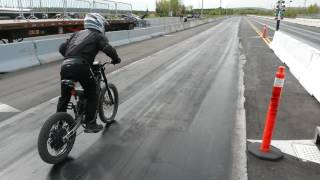 16000W ELECTRIC BICYCLE Drag run 163s 14 mile 70mph run 3 [upl. by Anairo]