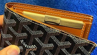 Goyard wallet new model with coin pouch รีวิวการใช้งาน และ wear and tear [upl. by Eimmaj178]