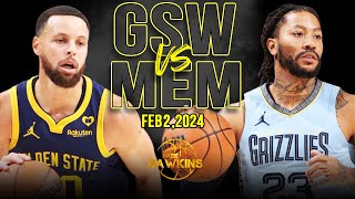 Golden State Warriors vs Memphis Grizzlies Full Game Highlights  February 2 2024  FreeDawkins [upl. by Crin961]