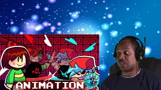 Chara vs BF Knife Fight Friday Night Funkin Animation Reaction [upl. by Naillimixam]