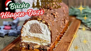 RECETTE  Bûche glacée HäagenDazs Bûche de Noël originale sur votre table LACHOUFAMILY [upl. by Aamsa402]