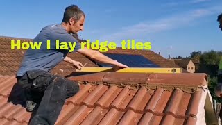 how I lay ridge tiles scaffolding Is down [upl. by Subak]