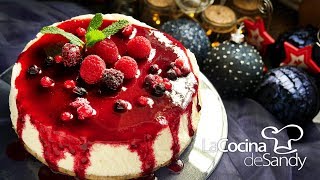 CHEESECAKE NAVIDEÑO🎄RECETA FACIL🎅 POSTRE DIFERENTE 💚TARTA DE QUESO NAVIDAD [upl. by Adnylem]