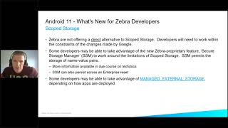 Zebra DevTalk  Android 11  New Features for Enterprise Developers  November 2021 [upl. by Byrle632]