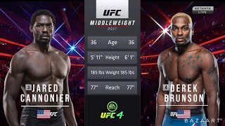 JARED CANNONIER VS DEREK BRUNSON FULL FIGHT UFC 271 [upl. by Theodora]