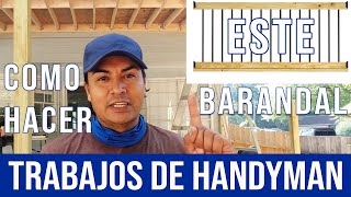 Como Hacer un Barandal con Madera y Tubos en Trabajos de handyman y construccion [upl. by Gemini16]