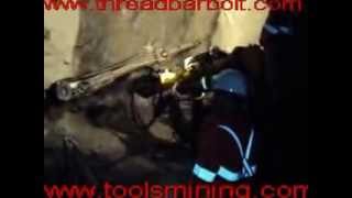 Thread Bar Bolt Installation for underground mining support [upl. by Ahtnama]