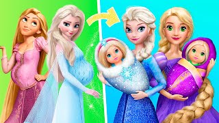 Elsa and Rapunzel with Kids  32 Disney Dolls DIYs [upl. by Ashbaugh597]