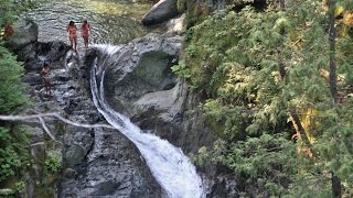 Extreme Cliff Jumping and Epic Natural Waterfall Slide [upl. by Annayt]