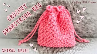 EASY DIY Crochet Drawstring Bag  Crochet Drawstring Pouch  Beginner Friendly  Scrap Yarn Project [upl. by Leamse]