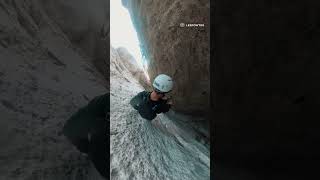 Skiers helmet camera captures moment he falls into massive crevasse [upl. by Keyte]