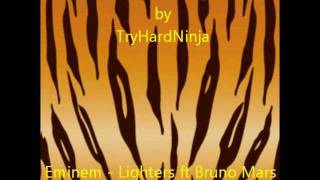 TryHardNinja quotStripes on a Tigerquot lyrics Eminem amp Bruno Mars  Lighters [upl. by Ahseek]