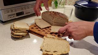 lifehack How to slice or cut sourdough boule  round bread loaf more efficiently  Herringbone [upl. by Neehsuan193]