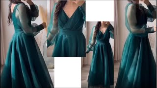 One Piece Dress Cutting And Stitching Long Gown Cutting Stitching Short Midi Cutting Short Dress [upl. by Ahsiek99]