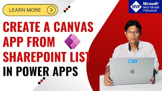 How to Create a Canvas App in Power Apps from a SharePoint List  Power Apps Canvas App Tutorial [upl. by Winograd]