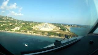 Visual approach to Kefalonia  Cockpit view [upl. by Nauquf]