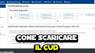 Come scaricare il CUD certificazione unica dal sito dellagenzia delle entrate [upl. by Aicirtak]