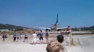 Skiathos Airport Jet Blast End of runway [upl. by Aivil]