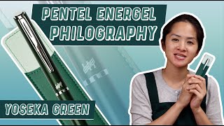 Unbox with Yoseka Pentel Energel Philography  Yoseka Green [upl. by Ymmas]