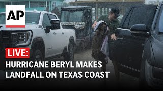 LIVE Hurricane Beryl makes landfall on the Texas coast near Matagorda [upl. by Elenahc]