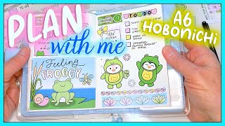 Plan With Me  A6 Hobonichi Daily  🐸 Feeling Froggy [upl. by Nelhsa46]