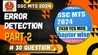 SSC MTS spotting the error  error Detection l Part2 l SSC MTS 2024 l pinnacle book l English [upl. by Eiramnna198]