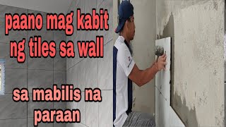 PAANO MAG KABIT NG TILES SA WALL  WALL TILES DESIGN [upl. by Arenat397]