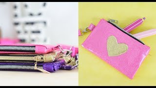 10 Minutes QUICK Vinyl Zipper Pouch Tutorial for Beginners 4quotx7quot [upl. by Lebisor403]