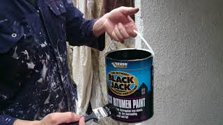 maintaining cast iron gutters with everbuild black jack bitumen paint [upl. by Ahsienor]