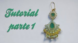 Beadwork  Tutorial Come incastonare Chaton Swarovski 8 mm e Goccia Swarovski14 x10 mm [upl. by Jenifer]