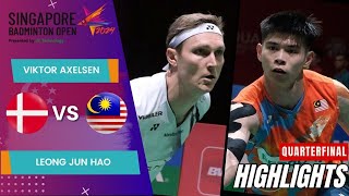 Viktor Axelsen DEN vs Leong Jun Hao MAS  QF  Singapore Open 2024 [upl. by Kelson]