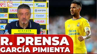 RUEDA de PRENSA de GARCÍA PIMIENTA No sé si VIERA volverá a vestir la camiseta de LAS PALMAS [upl. by Retrac925]